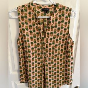 The Limited pineapple sleeveless blouse